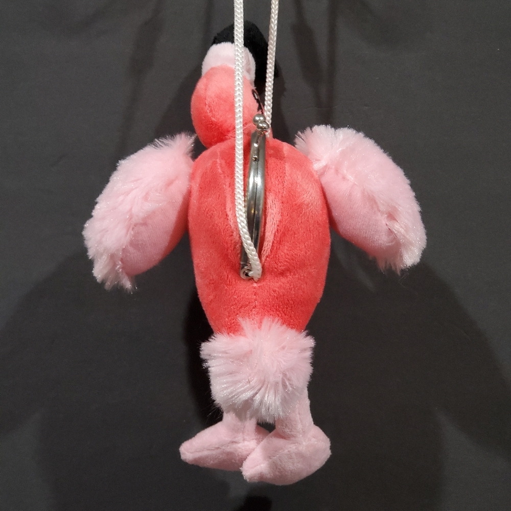 Wild Republic Plush Pink Flamingo Mini Purse Bag Pocketbook With Strap EUC - Picture 9 of 13